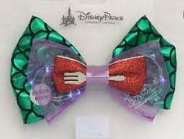 Disney Princess Ariel The Little Mermaid Light up Hair Bow on Clip