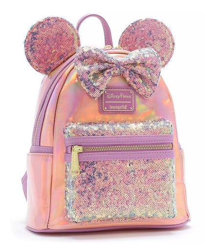 Loungefly Disney Limited Edition 50th Anniversary Earidescent Mini Backpack and Ears