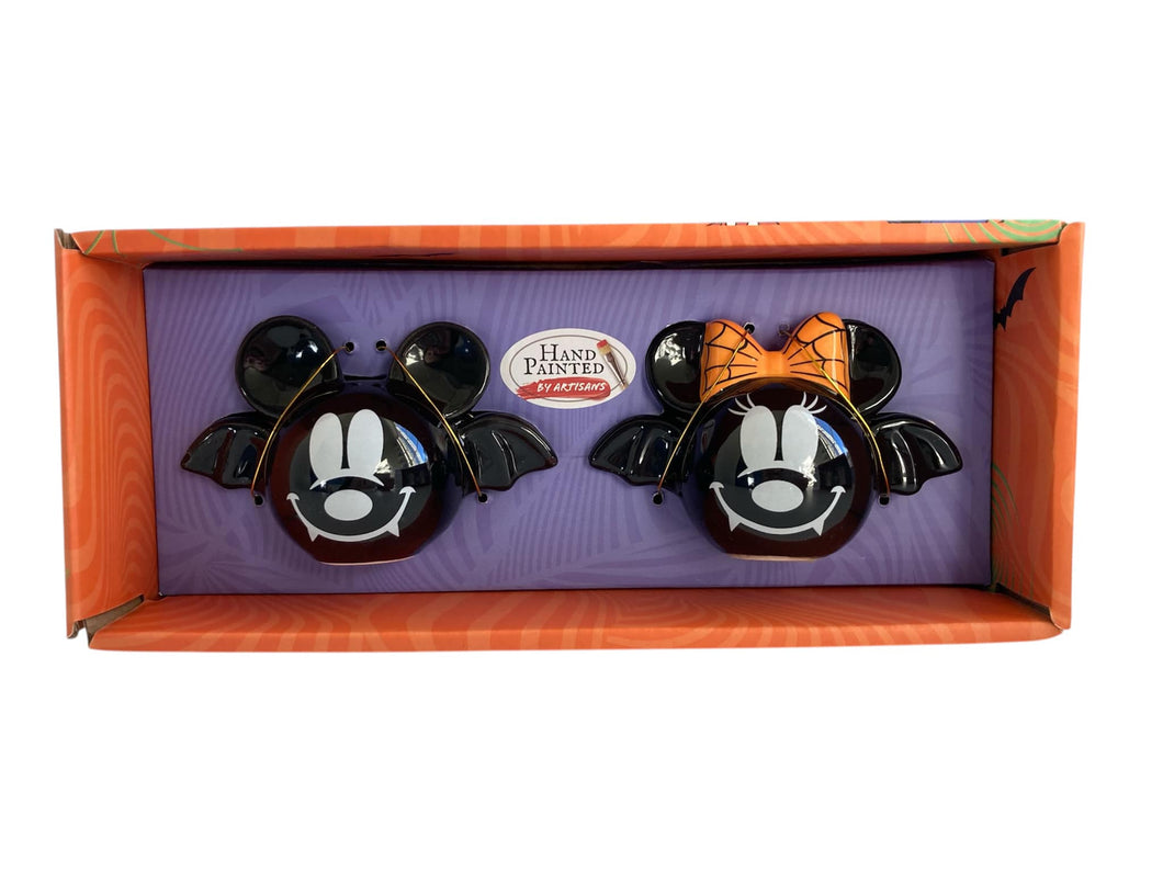 Disney Mickey Mouse Minnie Mouse Halloween Bat Ceramic Salt & Pepper Shakers