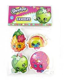 Shopkins Erasers Pack of 4